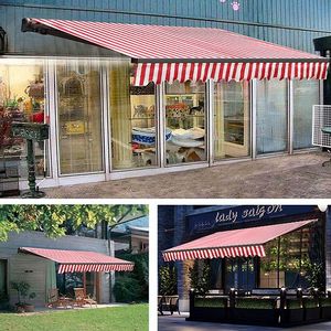 4m x <span class=keywords><strong>2m</strong></span> Auvent à bras pivotant rétractable Pare-soleil imperméable Gazebo auvents pour patio à la maison, avec support de montage à manivelle - Product Image 6
