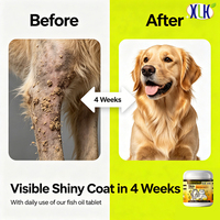 Comprimés d'huile de poisson multivitaminés pour animaux de compagnie pour une fourrure brillante et une nutrition équilibrée, supplément de calcium, zinc, fer et taurine pour chiens et chats OEM