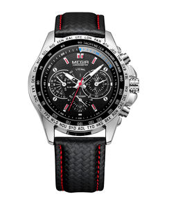 Vente en gros de montres pour hommes <span class=keywords><strong>MEGIR</strong></span> <span class=keywords><strong>1010</strong></span>, montres en cuir de luxe, montres à quartz décontractées pour affaires, montres de sport étanches, logo personnalisé - Product Image 4