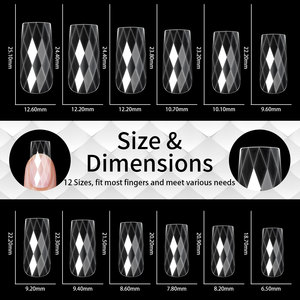 Faux ongles 3D en diamant, forme amande, flexibles, à presser, en ABS, pré-conçus, irréguliers, prêts à poser, pour nail art - Product Image 6