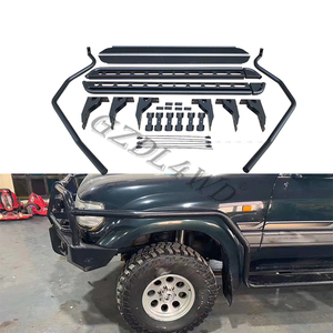 عتبات جانبية فولاذية سوداء للطرق الوعرة 4×4، قضبان حماية جانبية، مصد جانبي لسيارة لاند كروزر سلسلة 80 طراز LC80 FJ80 1990-1997 - Product Image 3