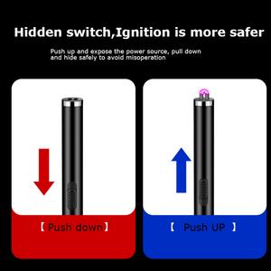 Allume-gaz rechargeable éco-responsable haute technologie sans flamme, coupe-vent, à double arc, avec indicateur lumineux LED - Product Image 3