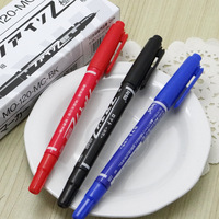 Vente en gros petit marqueur à double tête pour enfants à base d'huile à séchage rapide non effaçable permanent noir rouge bleu pour le dessin