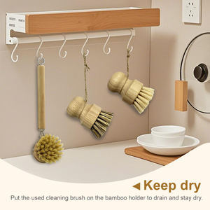 Cepillo Natural para Lavar Ollas, Cerdas Redondas de Sisal, Madera de Haya y Bambú, Accesorios para Limpieza de Platos - Product Image 4