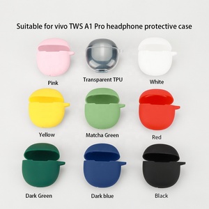 Funda para auriculares <span class=keywords><strong>Vivo</strong></span> TWS A1 Pro, carcasa de silicona, llavero, funda para auriculares para <span class=keywords><strong>AirPods</strong></span> Buds, fundas inalámbricas Erabuds - Product Image 2