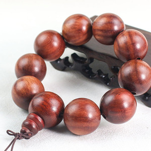 Rosewood <b>Bracelet</b> 25mm 10 Beads Wooden Prayer Beads Men's Religious Jewelry - Product Image 2
