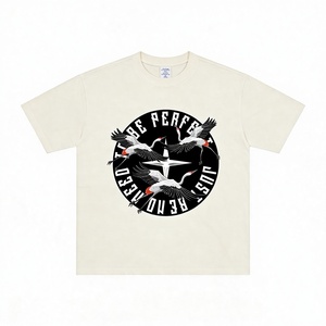 T-shirt estiva da <span class=keywords><strong>uomo</strong></span> versatile, pesante, alla moda, a maniche corte, con grafica gru e scritta "Hold on to Your Dreams", casual, ampia e <span class=keywords><strong>di</strong></span> stile - Product Image 1