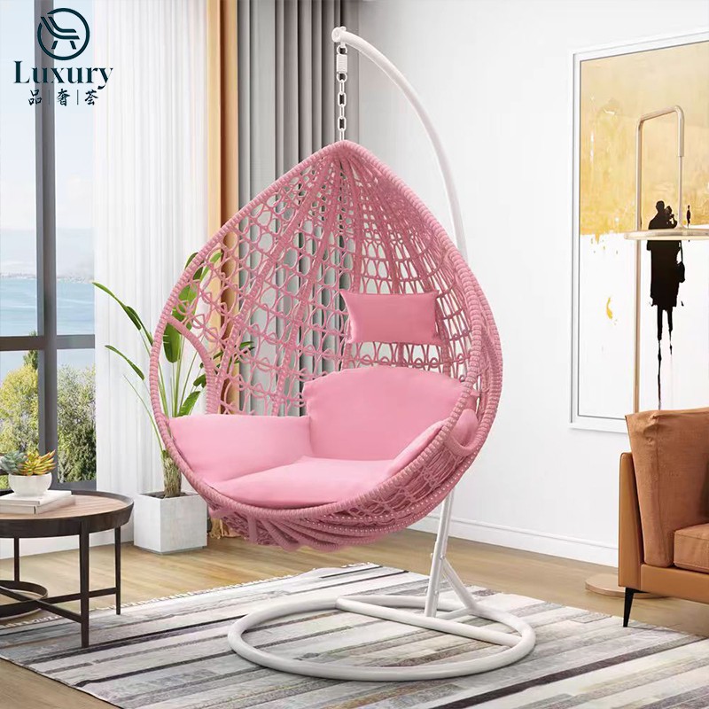 pink hanging egg chair