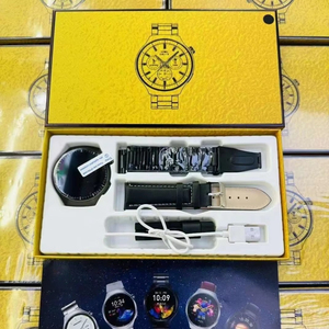 Montre connectée 2 en 1 SportWatch avec deux bracelets, forme ronde, montre intelligente dorée avec bracelet en métal pour <span class=keywords><strong>HuaWei</strong></span> - Product Image 5