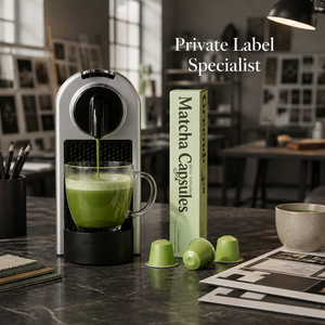 Capsules de thé vert Matcha riches en L-Théanine compatibles avec les machines Nespresso – Soutien à la concentration, biologique et sain - Product Image 1