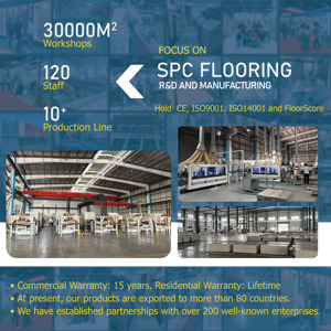 Suelo de vinilo de PVC resistente al agua, suelo de plástico de grano de madera <span class=keywords><strong>SPC</strong></span> de 4mm-7mm para solución de diseño gráfico de sala de estar de Hotel - Product Image 5