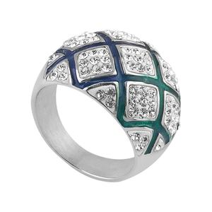 Bague en Zircon Tendance Couleur Personnalisée Résine Transparente Boucle Fermée Acier Inoxydable Inaltérable Bague de Mode pour Anniversaires et Occasions Spéciales - Product Image 6