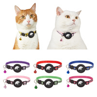 Collier de chat anti-perte à la mode avec support Airtag réfléchissant réglable Breakaway sécurité Durable Nylon confort adapté pour les chats