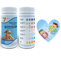 Bandelettes de test d'eau de piscine 7-en-1 à utilisation simple, disponibles en OEM, pour le test du brome, du chlore, de l'alcalinité, de la dureté et du pH
