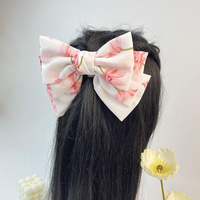Barrettes à cheveux en tissu à motif floral personnalisé, grande taille, nouveaux accessoires pour cheveux, barrettes à nœud mignonnes et élégantes pour filles