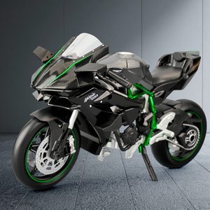 Modèle de moto <span class=keywords><strong>H2R</strong></span> en métal 1:9 avec fonction de pulvérisation, simulation de son et de lumière de grande moto, jouet - Product Image 2