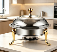 Bulk 6L Edelstahl Square Gas Chafing Dish Keramik Crown Herd Buffet Food Warmer für Hotel & Restaurant Dining Supplies