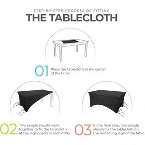 Hot Sale Custom Printed <b>Tablecloth</b> Family Wedding Elastic <b>Tablecloth</b> Party Event Banquet with Custom logo - Product Image 2