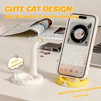 Support de téléphone en forme de chat de dessin animé - Angle réglable - Support de bureau mignon pour regarder des vidéos et des appels - Compatible avec la plupart des smartphones