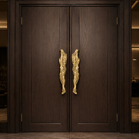 Poignée de porte en verre de luxe personnalisable, grande taille, en bronze antique, pour salle de banquet et hôtel