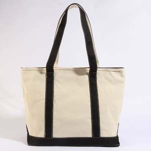 Sac fourre-tout personnalisé imprimé avec fermeture éclair, grande capacité, logo, sac de shopping en toile de coton bio surdimensionné, personnalisable, de qualité supérieure - Product Image 2