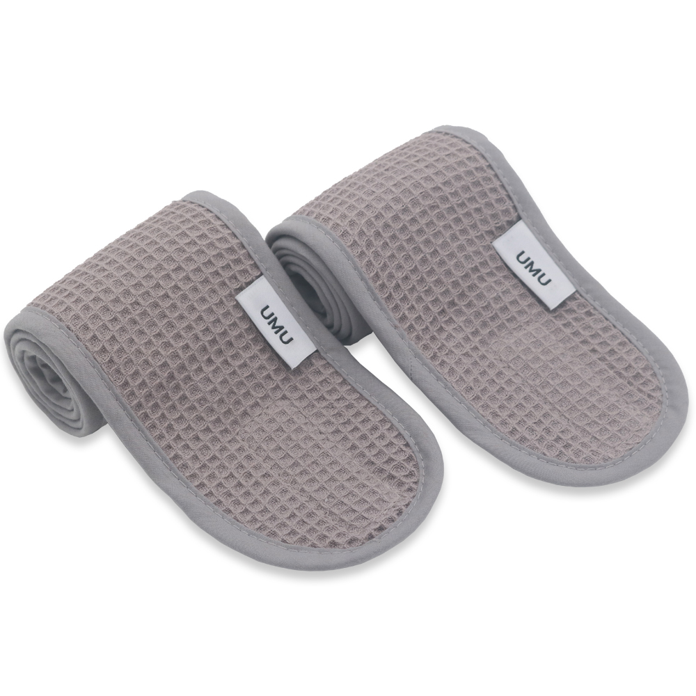 Waffle Wave Velcro ободок для волос-повязка для мытья лица, тюрбан для красоты волос с вышивкой для снятия макияжа и ухода за кожей