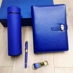 Coffret Cadeau d'Entreprise Élégant : Carnet à Reliure Cousue, Couverture en PU, Bouteille Isotherme, Stylo, Porte-clés – Marque de Luxe, 100 Feuilles - Product Image 3