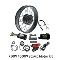 Kit de conversion de moteur de moyeu arrière à engrenages sans balais pour vélo électrique Fatbike 20 pouces 20x4.0, 48V 750W 1000W