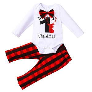 Conjunto de Ropa Navideña para Niños, Traje de Invierno para Bebés, Bonito Conjunto de Pantalones y Sudadera al por Mayor - Product Image 1