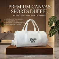 Sac à main cylindrique vintage chic en toile brodé avec logo de marque, idéal pour le yoga, le fitness en extérieur, porté épaule ou croisé, avec fermeture éclair et lettres.