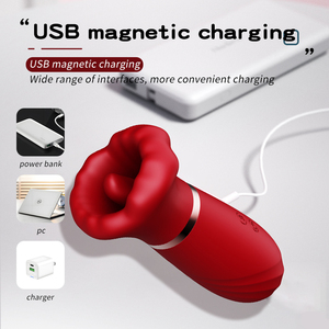 Vibrador de Succión Oral, Juguetes <span class=keywords><strong>Sexuales</strong></span>, Estimulación de Lengua, Pezones y Clítoris, Boca Grande 4 en 1, Juguetes <span class=keywords><strong>Sexuales</strong></span> para Mujeres, <span class=keywords><strong>Juegos</strong></span> Sensuales - Product Image 4