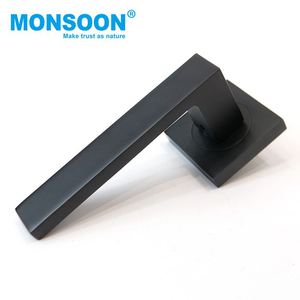 Matt đen vuông hình ống đòn bẩy nội thất bằng gỗ kéo cửa xử lý Tối giản an ninh nhiệm vụ nặng nề Hợp kim kẽm leverset cửa xử lý - Product Image 1