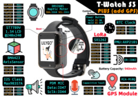 LILYGO T-Watch S3 Plus ESP32-S3 Entwicklungsboard 1,54 Zoll LCD 940 mAh Programmierbare LoRa GPS WiFi BT Touchscreen-Uhr für Arduino