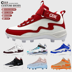 Men's Baseball Cleats Genuine Leather Upper Rubber Outsole Anti-Slip Professional Training Sport <strong>Shoes</strong> OEM Custom Logo Wholesale - Product Image 1