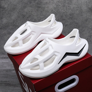 Fashion Open Toe EVA <b>Slides</b> With Orange Stripe Breathable Summer Men's Casual Outdoor Indoor <b>Slip</b>-On Shoes - Product Image 6