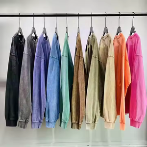 Pour <span class=keywords><strong>MGOO</strong></span> 2024 hommes surdimensionné à manches longues lavage à l'acide impression numérique T-Shirt rue mode col rond tricoté personnalisé brodé - Product Image 6