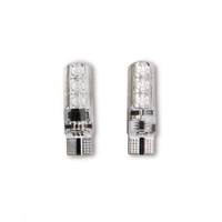 2 pièces de feux de stationnement LED pour voiture : feux de plaque d'immatriculation multicolores télécommandés en silicone T10 RGB 5050 6SMD haute luminosité