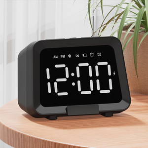 Reloj Despertador Digital LED con Altavoz, Luz Nocturna RGB, Pantalla Grande, <span class=keywords><strong>Alarma</strong></span> Doble, Diseño con Soporte para Teléfono y Bolígrafo - Product Image 1