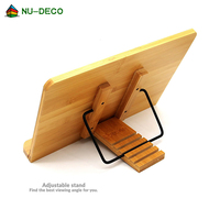 Support de lecture pliable et réglable en bambou pour table, idéal pour la cuisine et la lecture