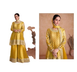 Traje étnico indio para mujer Kurta Palazzo Fabricante indio Exportación Último OEM Kurti Venta Mejores precios - Product Image 1