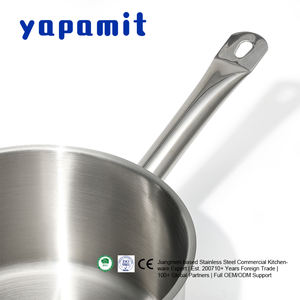 Poêle de cuisson OEM ODM certifiée ISO 9001 pour hôtels et restaurants, grande capacité, plusieurs tailles, poignée soudée, casserole à sauce - Product Image 2