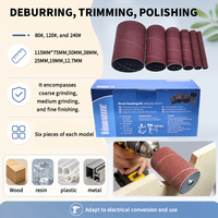 Kit de 18 rouleaux de ponçage rouges, manchons de ponçage, mandrins de ponçage compatibles avec les perceuses, pour le polissage du bois, des métaux et le décapage de la rouille