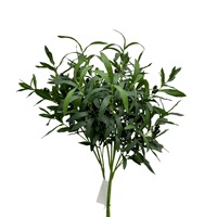 Branche d'olivier artificielle verte de Style naturel Offre Spéciale avec 2 fourchettes de feuilles de soie en plastique décor de mariage à la maison fruits pour Noël