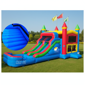 Combo de Castillo Inflable <span class=keywords><strong>con</strong></span> Tobogán Acuático y <span class=keywords><strong>Piscina</strong></span> Inflable, Castillo Inflable para Niños para Alquilar - Product Image 1