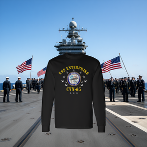 Camiseta de manga larga Uss Enterprise Cvn-65, diseño unisex para adultos con cuello redondo para el Día de los Veteranos - Product Image 3