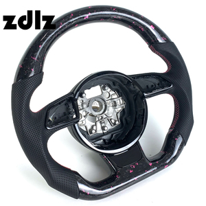 Accesorios Interiores para Automóviles, <span class=keywords><strong>Volante</strong></span> Personalizado de Fibra de Carbono Forjado en Polvo Rosa para <span class=keywords><strong>Audi</strong></span> A3 <span class=keywords><strong>A4</strong></span> A5 A6 A7 C7 C8 B8.5 RS3 RS6 RS7 - Product Image 2
