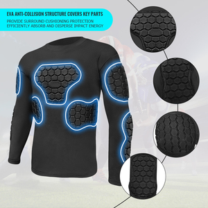 Maillot de football à manches longues pour adulte avec rembourrage de compression, protection EVA, silicone antidérapant, protection corporelle pour sports extrêmes - Product Image 6