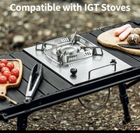 Table pliante tactique en aluminium IGT pour l'extérieur, réglable en hauteur, portable, type « egg roll », multifonctionnelle, pour le camping et les barbecues