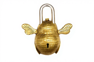 Gold Plated Brass Turtle <b>Padlock</b> Figurine with Keys Feng Shui Decorative Brass Artwork for Residential Interiors - Product Image 3