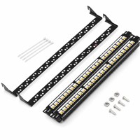Panel de Conexiones HAILE CAT6 de 48 Puertos Gigabit 2U Tipo Split, Panel de Conexiones de Red para Gabinete de Grado Ingeniería